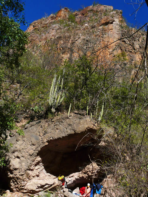 The cave and overlook abover