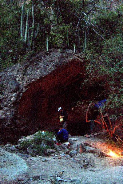 Cave camp near the inner springs